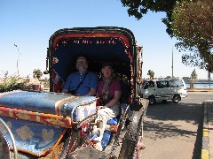 Dan Dorrough; Ruth Bennett McDougal Dorrough; Trips; Egypt; Carriage Ride to from Temple Horus